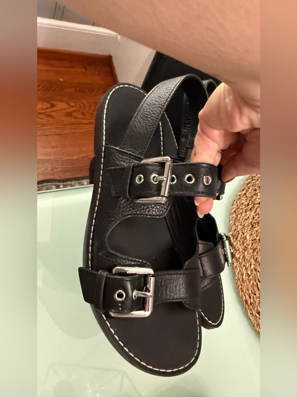 Madewell Women’s Black Buckle Strap Sandals - Picture 3 of 5